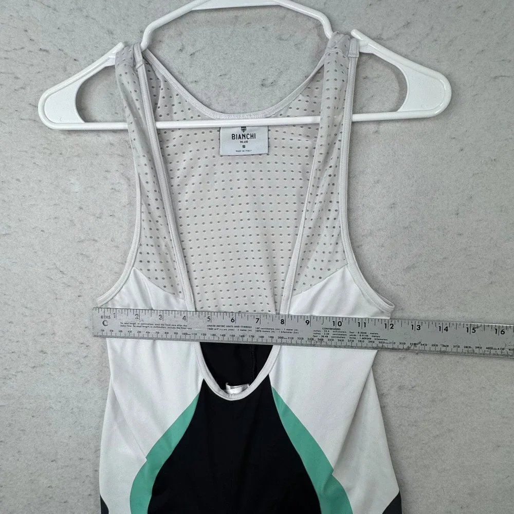Bianchi Milano Cycling Bib Shorts Small White Padded Butt Italy Biking